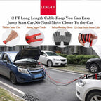 Car Emergency Kit, Roadside Assistance Emergency Car Kit Jumper Cables, Road Trip Essentials, Auto Vehicle Car Safety Kit with Digital Air Compressor Tire Inflator, Reflective Warning Triangle