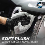 Creature Edgeless Auto Detailing Towels; Professional 70/30 Blend, Dual-Pile Plush Microfiber, Buffing & Polishing, 420gsm - 16in x 16in - Ice Grey - 10-Pack