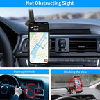 14'' Gooseneck Car Phone Holder,Heavy Duty Phone Holder for Truck, [Flexibile Long Arm] [Anti Shake stabilizer] Windshield Car Phone Mount Suction Cup,Fit for iPhone, Samsung (Mirror Black)