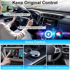 2-in-1 Wireless CarPlay and Android Auto Adapter, CarPlay Dongle Converts Wired to Wireless, Mini USB Design for Cars with Built-in Wired Apple CarPlay, Plug & Play, Auto-Connect for iPhone & Android