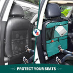 Seat Back Organizer Teal Green Vehicle Seat Back Organizer Kick Mat, Car Seat Protector for Child Car Seat