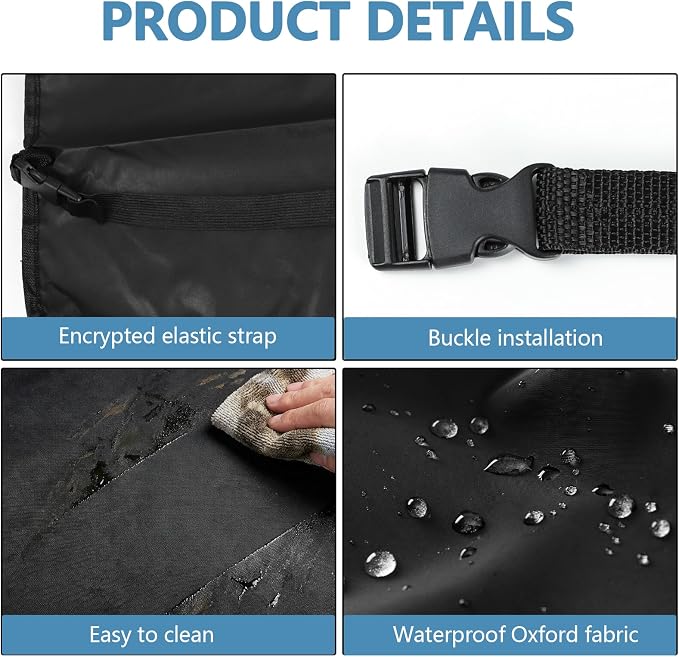2PCS Kick Mats Back Seat Protector, Waterproof Oxford Car Front Seatback Protector for Kids, Seat Back Kick Mat Organizer with 2 Mesh Pockets, Universal Car Accessories (Regular)