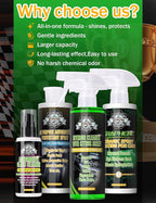 Kingvo Car Interior Cleaner Spray, Multipurpose Leather Seat Cleaner Upholstery Car Cleaning Kit with Citrus Flavor Auto Dashboard Vinyl Detailing Supplies Kit,10 OZ