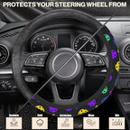 Rainbow Balls Steering Wheel Covers Universal 15 Inch Car Wheel Cover,Anti-Slip Breathable Car Accessories Protector Fit for Trucks,Sedans,SUVs,Vans