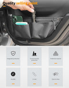 Rear Door Storage Pockets, Door Side Organizer Bag Door Net Pocket Replacement Compatible with Jeep Wrangler JL JLU & Gladiator JT 2018-2025, Interior Storage Expansion Accessories, 2PCs