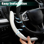 3PCS Carbon Fiber Steering Wheel Cover-Segmented Clip-On Design Anti-Slip & Scratch Resistant Universal Fit 14.5"-16" for Cars/Truck/SUV Great Gift for Men & Women