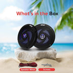 Pyle Waterproof Marine Speakers, 6.5 Inch Low-Profile Slim Mount 240 Watt Speaker Pair with Built-in Blue LED Lights, Weather-Resistant, ABS Grille, Ideal Waterproof Speaker for Boats & Powersports