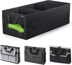 Trunk Organizer for Car, Car Organizer, Sturdy Trunk Organizer for SUV, Non-Slip Bottom, Storage Organizer for Sedans, Van, Jeep, Grocery, Large 3 Compartments, Ebony 32"×13"×10.6"