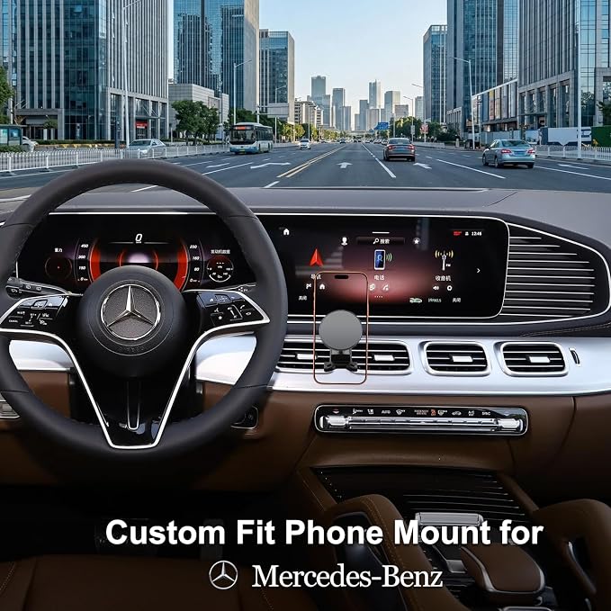 Car Phone Holder for Mercedes-Benz 2020-2026 GLE GLS, Strong Magnetic Phone Mount Compatible with MagSafe, 360° Rotation, No-Damage Installation, Exclusive Custom Fit for GLE GLS Accessories