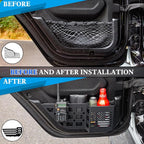 Z8 Metal Rear Door Storage Pockets Compatible with 2018-2025 Jeep Wrangler JL JLU JT Side Organizer Storage Box Replace Sagging Nets