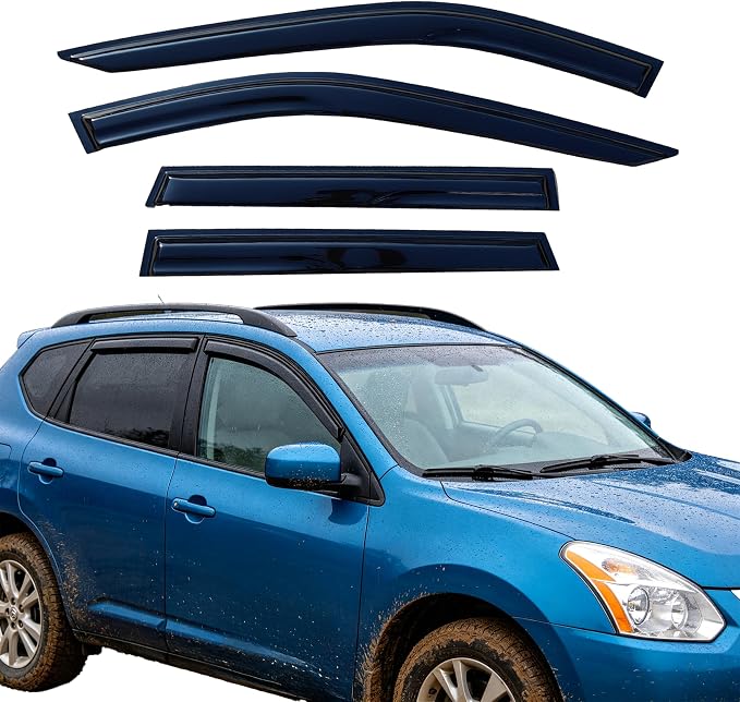 Out-Channel Window Visors Rain Guards for 2021-2025 Nissan Rogue S SV SL,Side Window Deflectors Vent Visors,No-Drill Weather Protection,Car Accessories-4pcs