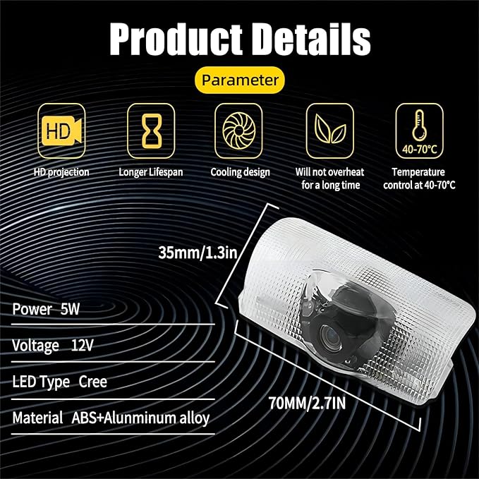 2Pcs Car Door Lights Logo Projector Compatible with LS/ES/is/LX/RX/GS/GX/RC/UX Car Accessories, No Fade HD LED Car Welcome Projector Lights, 3D Ghost Shadow Puddle Light(Blue)