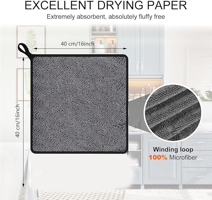 Shiny Cleaning Wipes, 3Pack Shiny Cloths Drying Towels,Shower Doors Drying Towels,16 * 16" Streak Free Glass Window Car Mirror Super Absorben Microfiber Cleaning Cloths