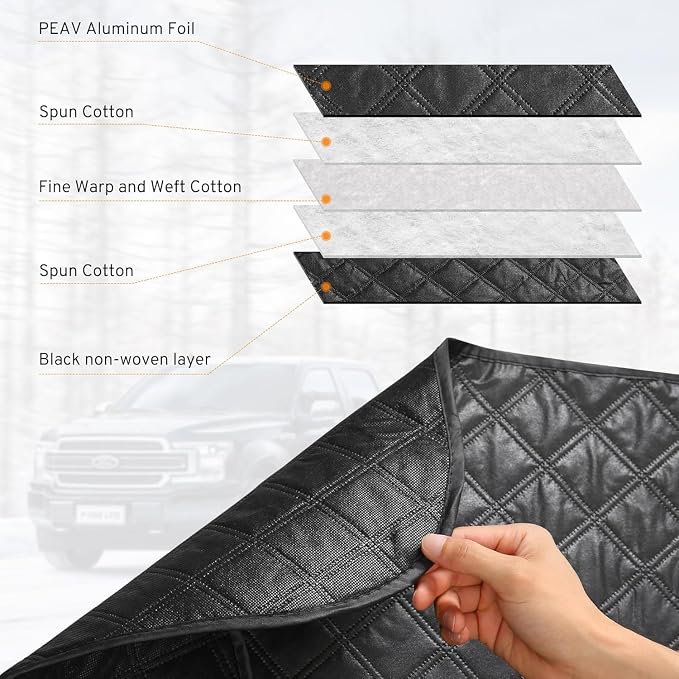 Car Windshield Cover for Ice and Snow Compatible with Toyota 4runner Tacoma Mazda CX30 CX5 CX50 Hyundai Tucson Kia Sportage Pickup Trucks Anti-Snow Cover Frost Shield with Side Mirror Covers