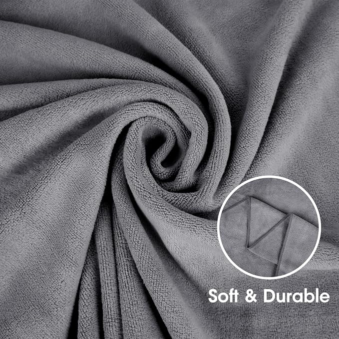 Extra Large Bath Towels, Microfiber Bath Sheet Towels for Body, 2 Pack 35" x 70", Oversized, Soft, Super Absorbent, Fast Drying, Perfect forSauna, Shower, Sport, Fitness, Yoga, Grey