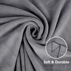 Large Microfiber Bath Towels Set 6 Pack (30" x 60") - Soft, Absorbent, Quick Drying Bathroom Towel with Hanging Hook for Adult, Swim, Gym, Spa, Fitness, Sports, Yoga, Grey