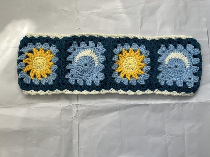 Handmade Crochet Sun and Moon Car Steering Wheel Covers Universal 14-15 inch for Women and Men (Steering Wheel Cover+Crochet Strawberry