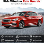 Sonata Rain Guards - Window Visors for Hyundai Sonata 2015-2019, Outside-Mount Tape-On Side Window Wind Deflectors for Hyundai Sonata Accessories, Vent Visors Shades Rainproof Black 4PCS