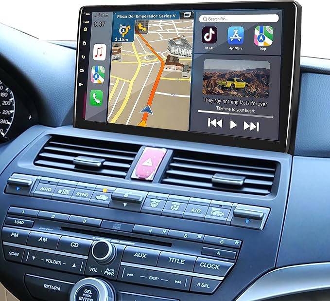 for Honda Accord Radio Upgrade 2008-2013: 4GB+32GB Car Stereo Replacement | Wireless Carplay & Android Auto, 10.2 inch Touchscreen, Bluetooth, GPS Navigation, FM, Wifi, DSP, SWC