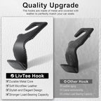 Black Superior Leather Car Seat Back Headrest Hook, Auto Seat Hook Hangers Interior Accessories for Purse Coats Umbrellas Grocery Bags Handbag, 2-Pack