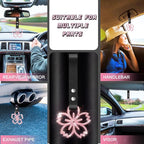 Cherry Blossoms Car Handle Strap Drift Charm Car Accessories Bling Handle Ring for Women Rear Bumper Warning Ring Decor for Auto Bus Interior Exterior Decoration (Pink, Sakura Style)