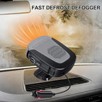 Car Heater With Handle,2IN1 Heating & Cooling, 12V 150W Portable Fast Heating Auto Windshield Defogger Defroster 360 Degree Rotary Automobile Windscreen Heater Plug into Cigarette Lighter