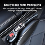 Car Seat Gap Filler, Leather Car Gap Filler Universal Fit for Most Cars and Trucks, Fill The Gap Between Seat and Consoles, Prevents Things from Falling Out, Pack of 2 PCS (Red)