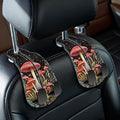 2PCS Car Seat Back Storage Headrest Hooks, Mushroom Purse Holder Bags Hanger, PU Leather Double Metal Hook for Backseat Organizer, Women Car Accessories Organization