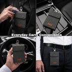 Faraday Bag for Car Keys, 4-Layer Key Fob Signal Blocker Pouch (Grey) | 2026 upgraded RFID guard shielding case for keyless entry anti-theft. Durable Oxford fabric with secure hook for all fobs