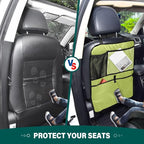 Avocado Green Seat Back Protector Car Seat Backrest Protector Anti-dirty Mats, Back of Seat Protector for Kids Feet Car Seat