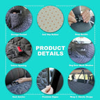 Dog Car Seat Cover for Back Seat, 60" Waterproof Dog Car Hammock with Mesh Window and Side Flaps, 600D Oxford Fabric Pet Seat Protector for Cars, SUVs & Mid-Size Trucks, Black