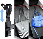Adjustable Headrest Hooks for Car, Purse Hanger Headrest Hook Holder for Car Seat Organizer Hook for Purse or Grocery Bags,2 Pack, Black