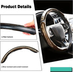 3PCS Carbon Fiber Steering Wheel Cover-Segmented Clip-On Design Anti-Slip & Scratch Resistant Universal Fit 14.5"-16" for Cars/Truck/SUV Great Gift for Men & Women
