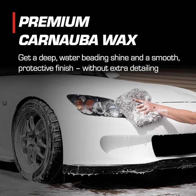 Wash + Wax - 2-Stage Shampoo & Wax - High-Performance Car Care, Washing Liquid - Soap Concentrate with Carnauba Protective Wax - For all car types - 16 oz. (2 Pack)