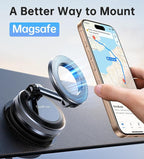【Newest Vacuum Magnetic Phone Holder for Car Phone Holder Mount【Movable Vacuum Suction】Magsafe Car Mount Cell Phone Holders for Your Car Accessories for Women Men for iPhone 17 16-Carbon Fiber