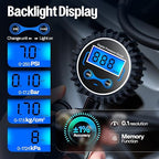 SPECSTAR 2 Pack Digital Tire Inflator with Pressure Gauge, Night Available 250 PSI Air Chuck and Compressor Accessories with Rubber Hose and Quick Connect Attachment for 0.1 Display Resolution