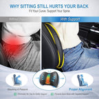 Lumbar Support Pillow for Car, Car Seat Back Support for Driving | Memory Foam Car Lumbar Support for Driving Seat, Car Back Cushion, Adjustable Straps, Lower Back Pillow, Office Chairs, Black