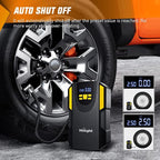 Tire Inflator Portable Air Compressor 12VDC Car Air Pump 150PSI Digital Tire Pressure Gauge Auto Shutoff Tire Pump for Car SUV Motorcycle Bicycle ATV, 2 Year Warranty