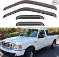 Window Rain Guards Visors for 1999-2011 Ford Ranger SuperCab, in-Channel Window Vent Wind Shades Deflectors for 99-08 Mazda B3000, 99-10 Mazda B4000 Extended Cab