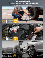 Portable Tire Inflator Heavy Duty Metal 12V Air Compressor Pump | 6X Faster Inflation Double Cylinder 150Psi with Extension Air Hose,LED Lights Air Pump for Car,SUV,RV,Truck,Balls,Bicycle