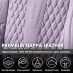 Coverado Seat Covers Front Seats, Purple Car Seat Cover with Lumbar Support, Waterproof Car Seat Cushion, Front Car Seat Covers Leatherette Car Seat Protector Universal Fit Most Cars