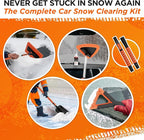 55" Ice Scrapers for Car Windshield and 270° Pivoting Non-Scratch Snow Brush Winter Car Kit with Snow Shovel Snow Brush for Cars and Snow Scraper with Extendable Snow Shovel for Car