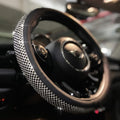 Bling Bling Comfy Steering Wheel Cover with Jumbo Crystal Rhinestones, Anti-Slip Diamond Leather, Universal 15 Inch (Black)