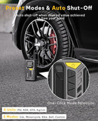 Tire Inflator Portable Air Compressor-150psi Cordless Portable Air Pump for Car Tires Faster Inflation with Tire Pressure Gauge
