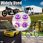 4PCS Crown Bling Tire Stem Valve Caps, Crystal Diamond Car Wheel Tire Valve Caps Universal Copper Core Stem Covers for Cars, SUV, Trucks, Bikes, Motorcycles, Bicycles (Pink & Purple)