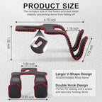 Upgraded Superior Leather Car Seat Back Headrest Hook, 2 in 1 Auto Seat Hook Hangers Holder Organization Interior Accessories for Purses Coats Umbrellas Grocery Bags Handbag (Black/Red)