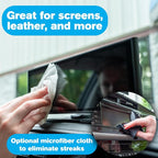 Car Interior Wipes with Microfiber Cloth (25 ct, Pack of 4) for Car Interior Cleaning, Dashboard, Seats, Detailing, and Steering Wheel [Travel Size] Skin-Safe Car Interior Cleaner Supplies