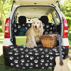 SUV Cargo Liner for Dogs, Upgraded Extra Large Water Resistant Pet Cargo Cover Dog Seat Cover Mat for SUV Sedans Vans with Bumper Flap for Full-Size SUVs Vans, Paw Print