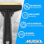 Car Ice Scraper Brass Blade - Fast, Effortless, efficient & Easy - Brass Ice Scrapers for Car Windshield Ice Scraper - Brass Ice Scraper for Car - Original Murska from Europe - Winter A054 Black