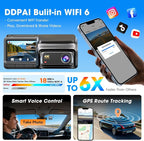 Z60 4K Dash Cam Front and Rear, Built-in 32GB eMMC, Free 64GB Card Included, Dual Dash Camera for Cars, AI ISP Night Vision 2.0, 5GHz WiFi, GPS, G-Sensor, 7 Days AOV Parking Mode, 3" IPS, ADAS